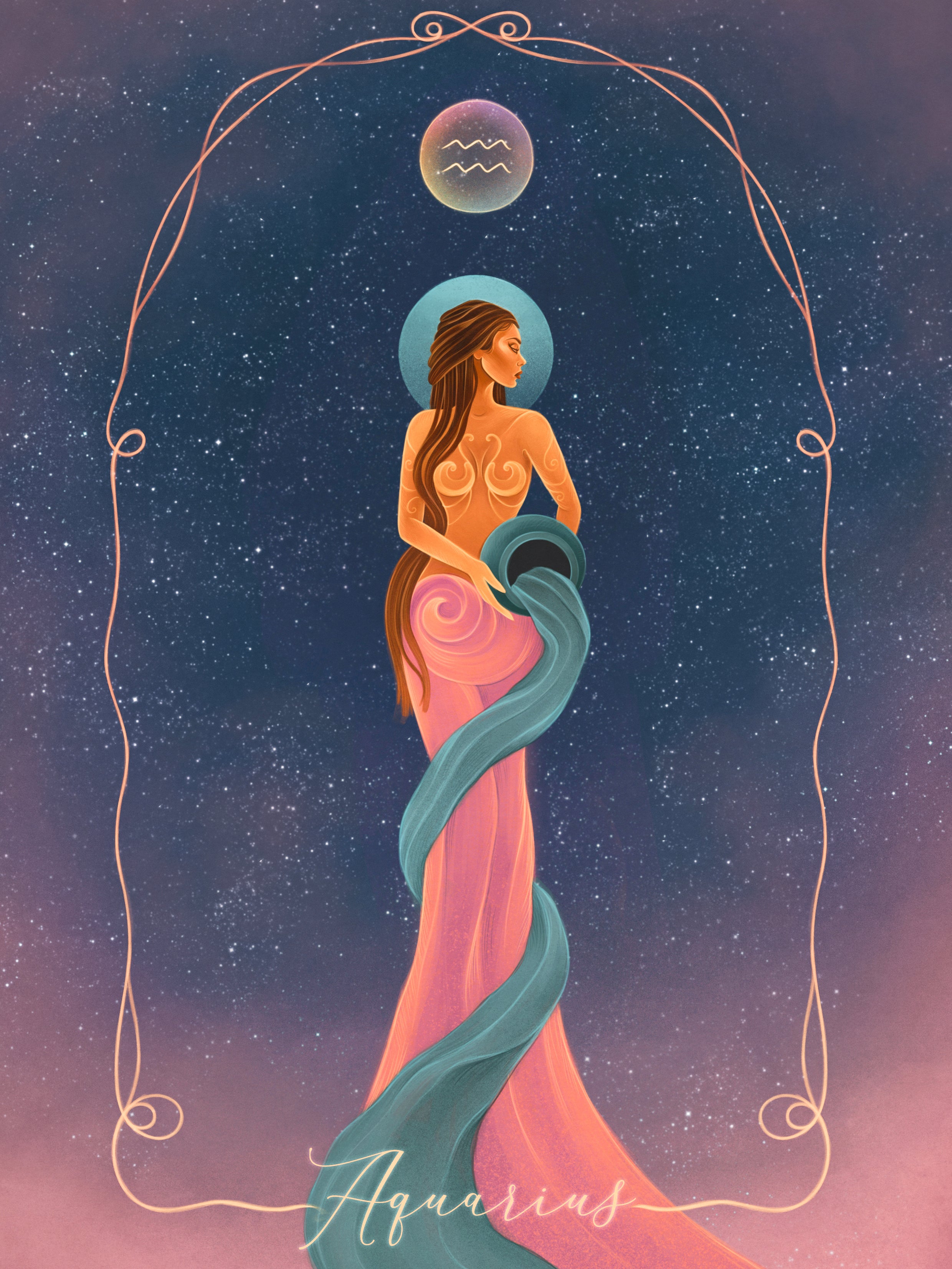 Aquarius Zodiac Art Print