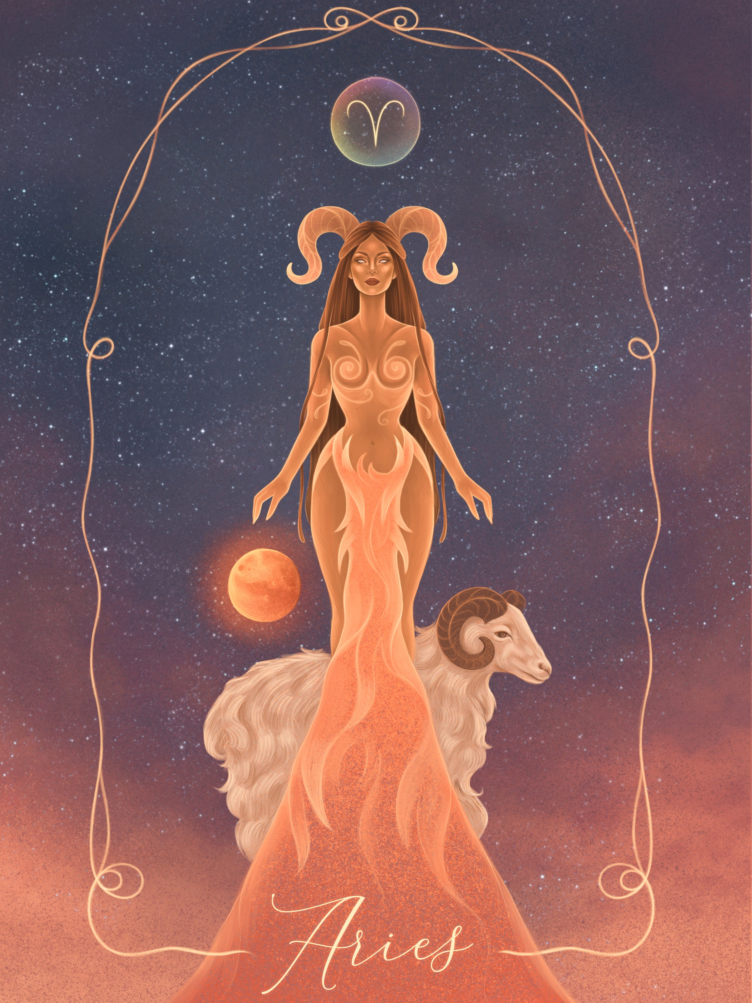 Aries Zodiac Art Print