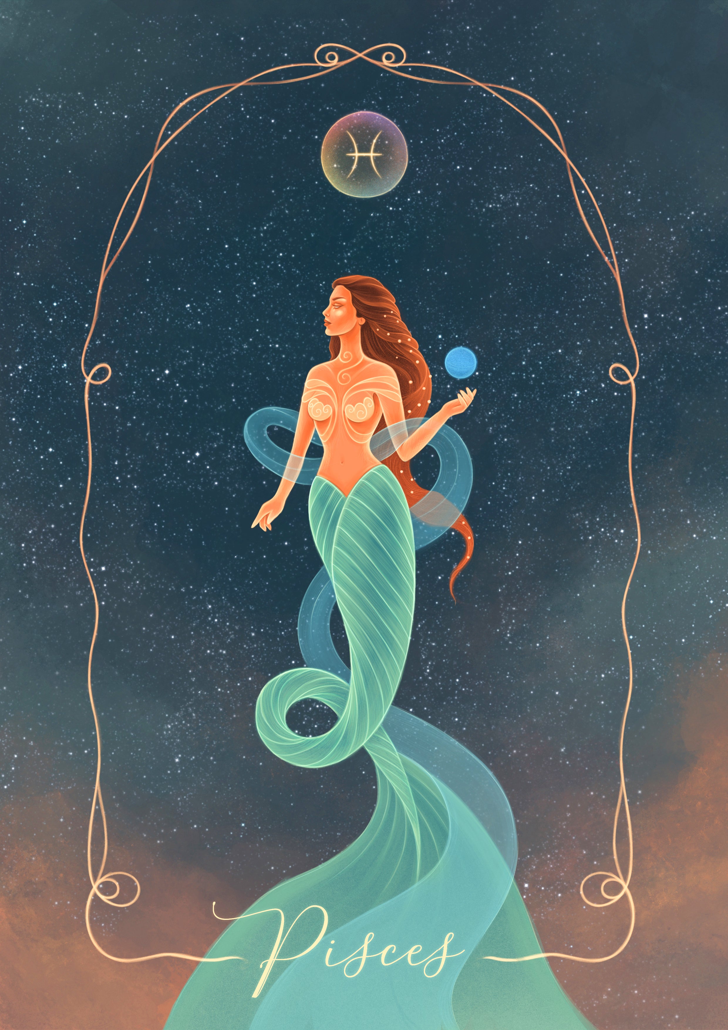 Pisces Zodiac Art Print
