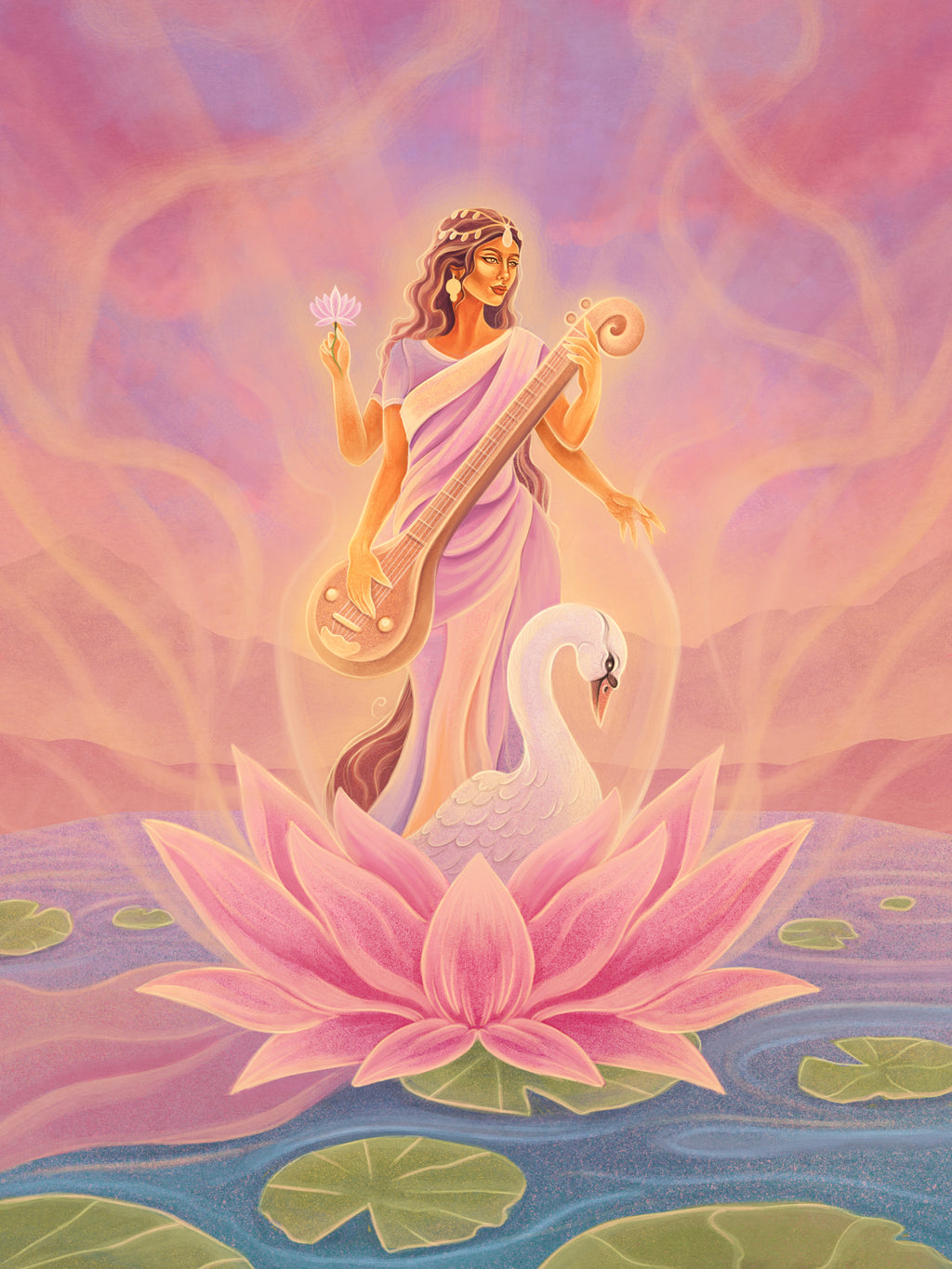 Saraswati Goddess Art Print