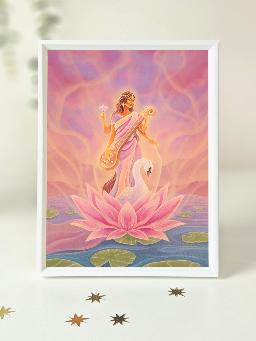 Saraswati Goddess Art Print