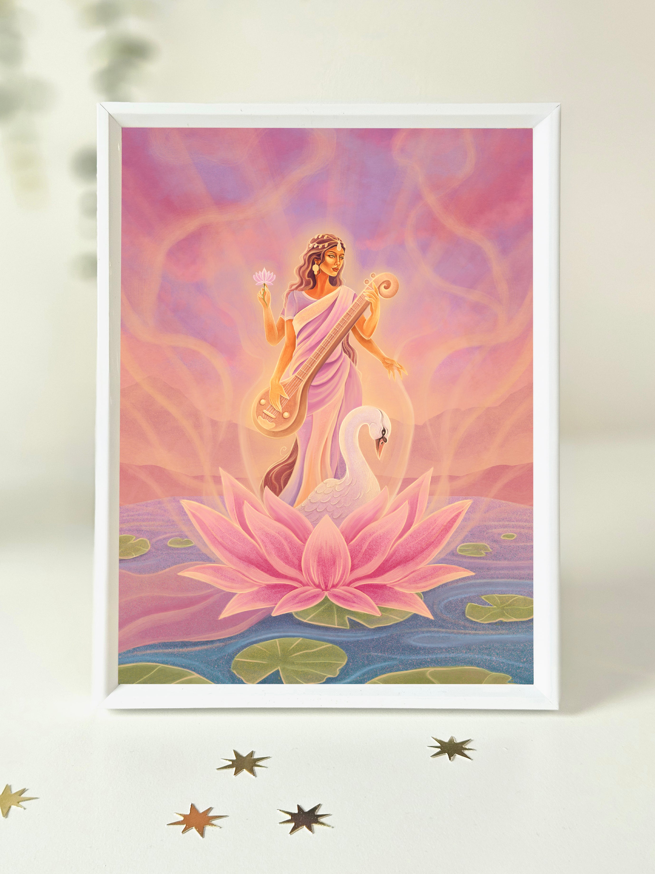 Saraswati Goddess Art Print