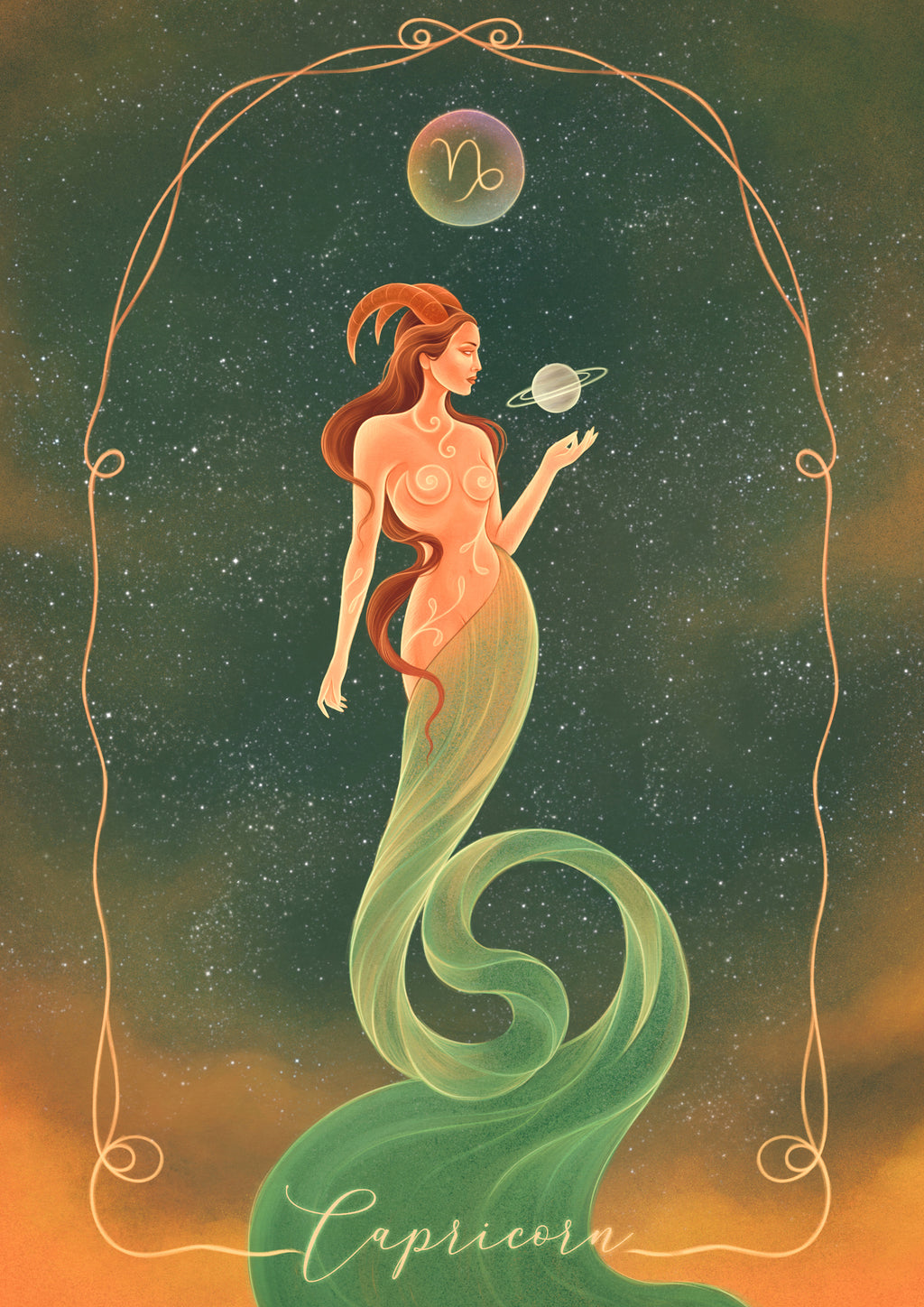Capricorn Zodiac Art Print