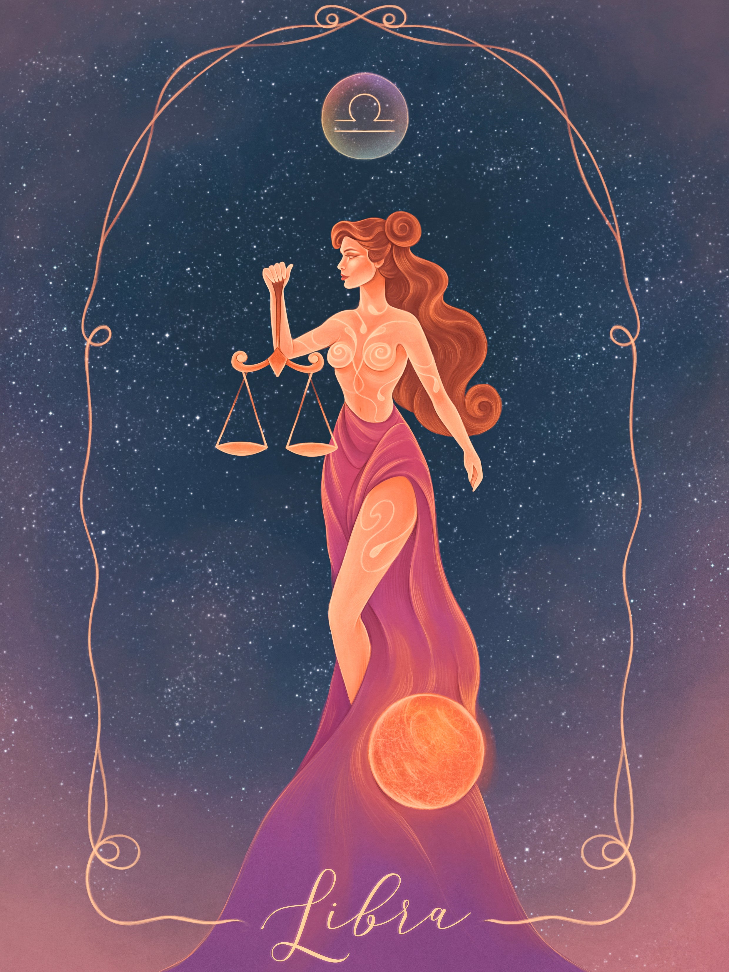 Libra Zodiac Art Print