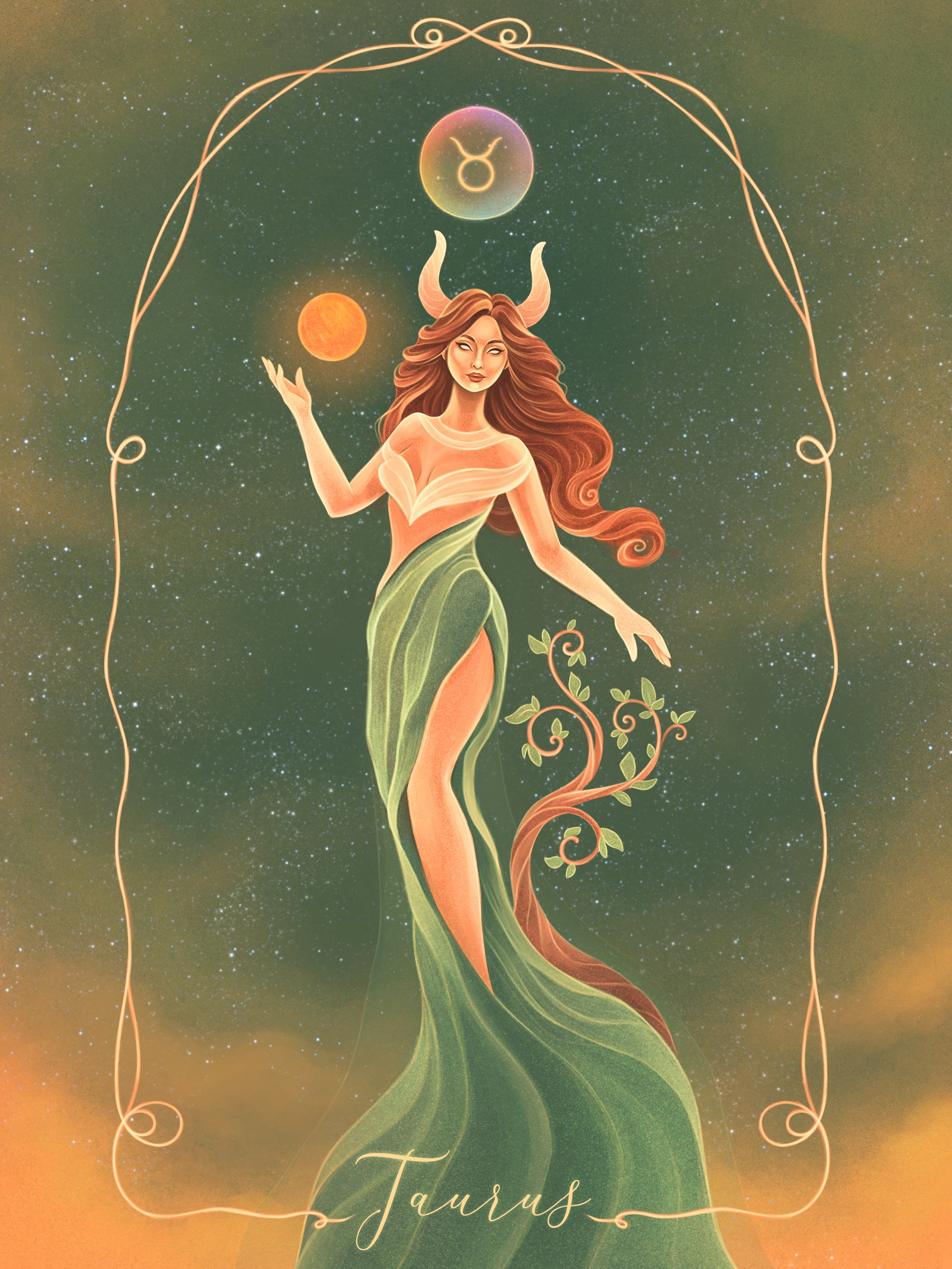 Taurus Zodiac Art Print