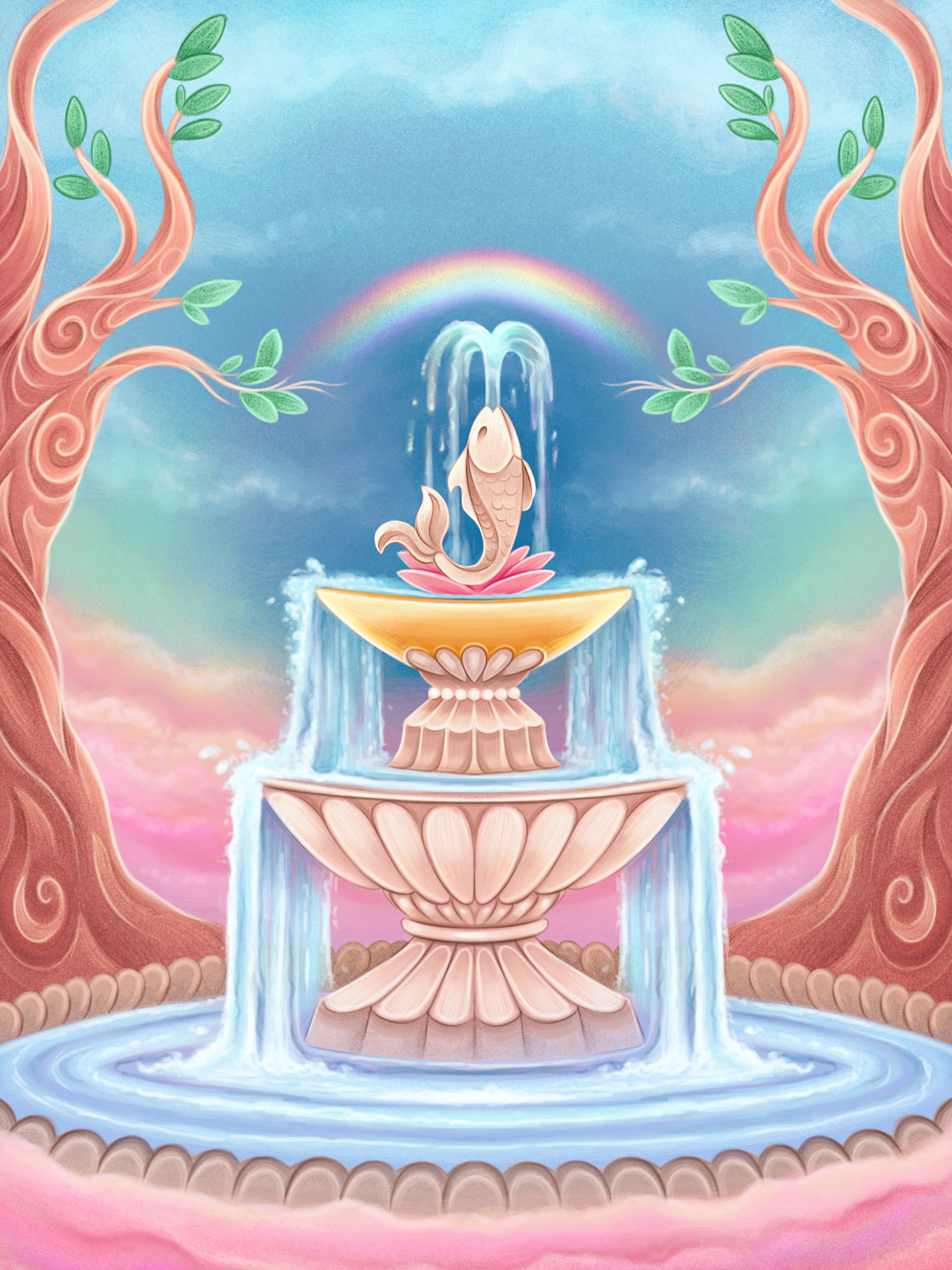 Wishing Fountain Art Print
